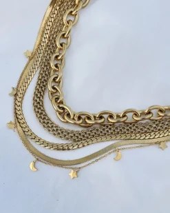 Finaste Plat kettinkje goud kleurig Fashion