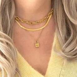 Finaste Plat kettinkje goud kleurig Fashion