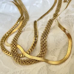 Finaste Plat kettinkje goud kleurig Fashion