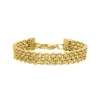 Finaste Platte armband mesh goud kleurig Best