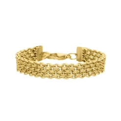 Finaste Platte armband mesh goud kleurig Best