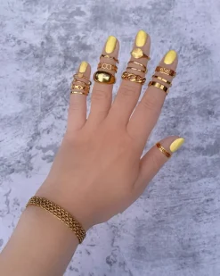 Finaste Platte armband mesh goud kleurig Best