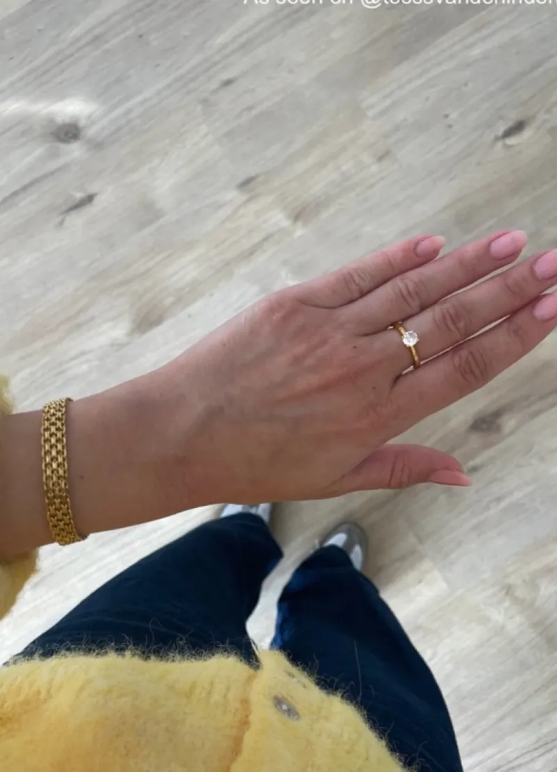 Finaste Platte armband mesh goud kleurig Best
