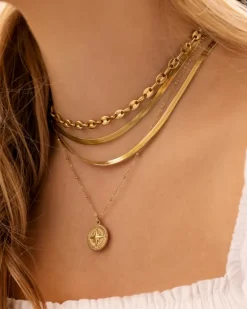 Finaste Platte Choker ketting gold plated Clearance