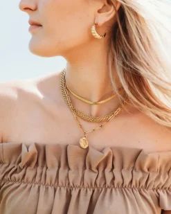 Finaste Platte Choker ketting gold plated Clearance