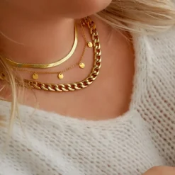 Finaste Platte Choker ketting gold plated Clearance