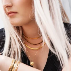Finaste Platte Choker ketting gold plated Clearance