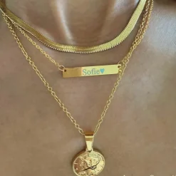 Finaste Platte Choker ketting gold plated Clearance