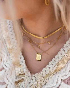 Finaste Platte Choker ketting gold plated Clearance