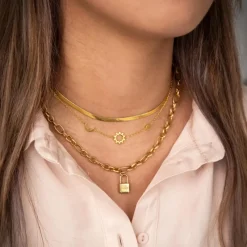 Finaste Platte Choker ketting gold plated Clearance