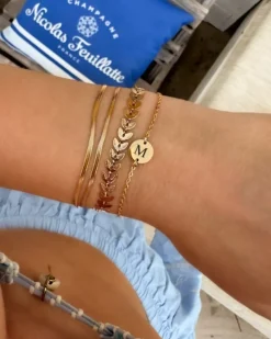 Finaste Platte snake armband dubbel goudkleurig Fashion