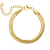 Finaste Platte snake armband goudkleurig Sale