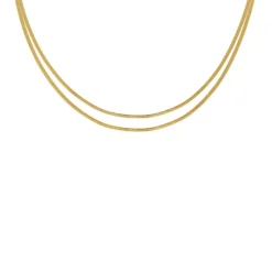 Finaste Platte snake ketting dubbel goudkleurig Online
