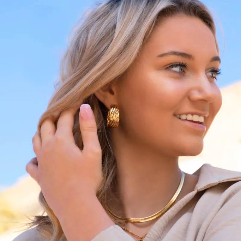 Finaste Platte snake ketting goudkleurig Best