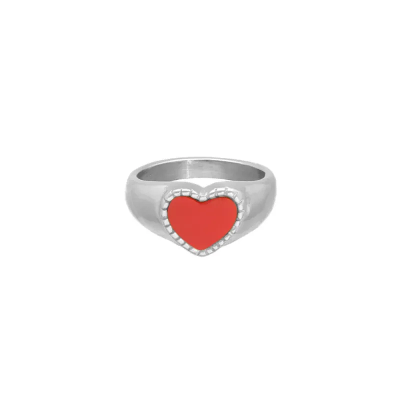 Finaste Red Influencer Heart Ring Online