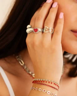 Finaste Red Influencer Heart Ring Online