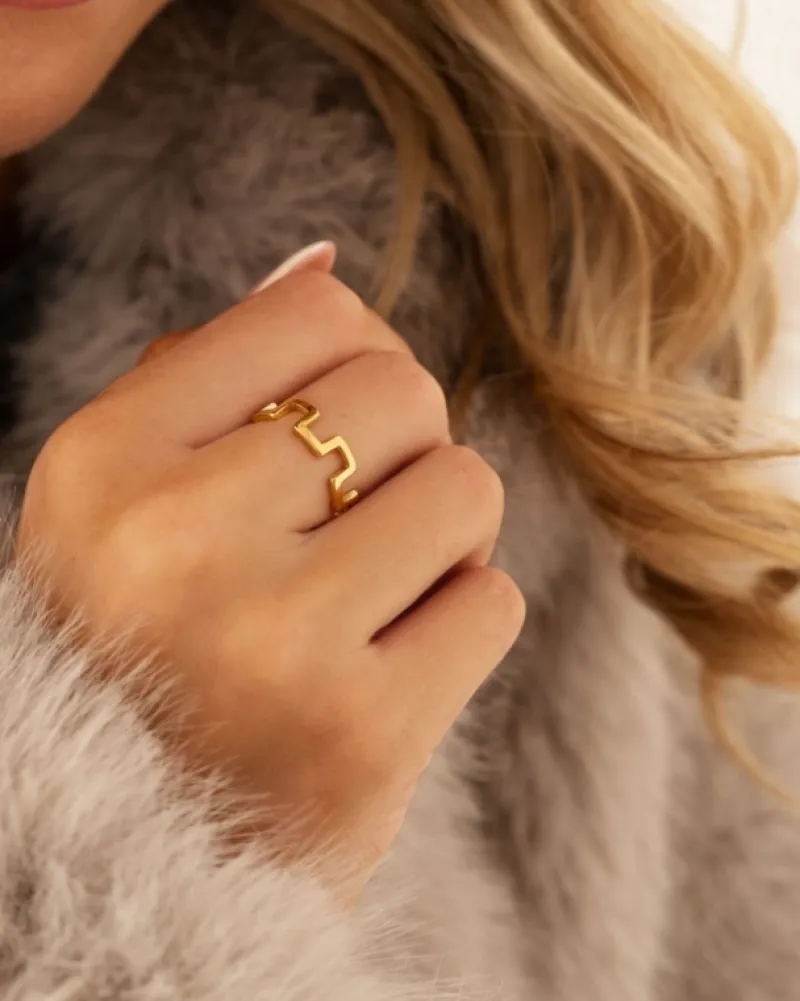 Finaste Ring blocks goudkleurig Fashion