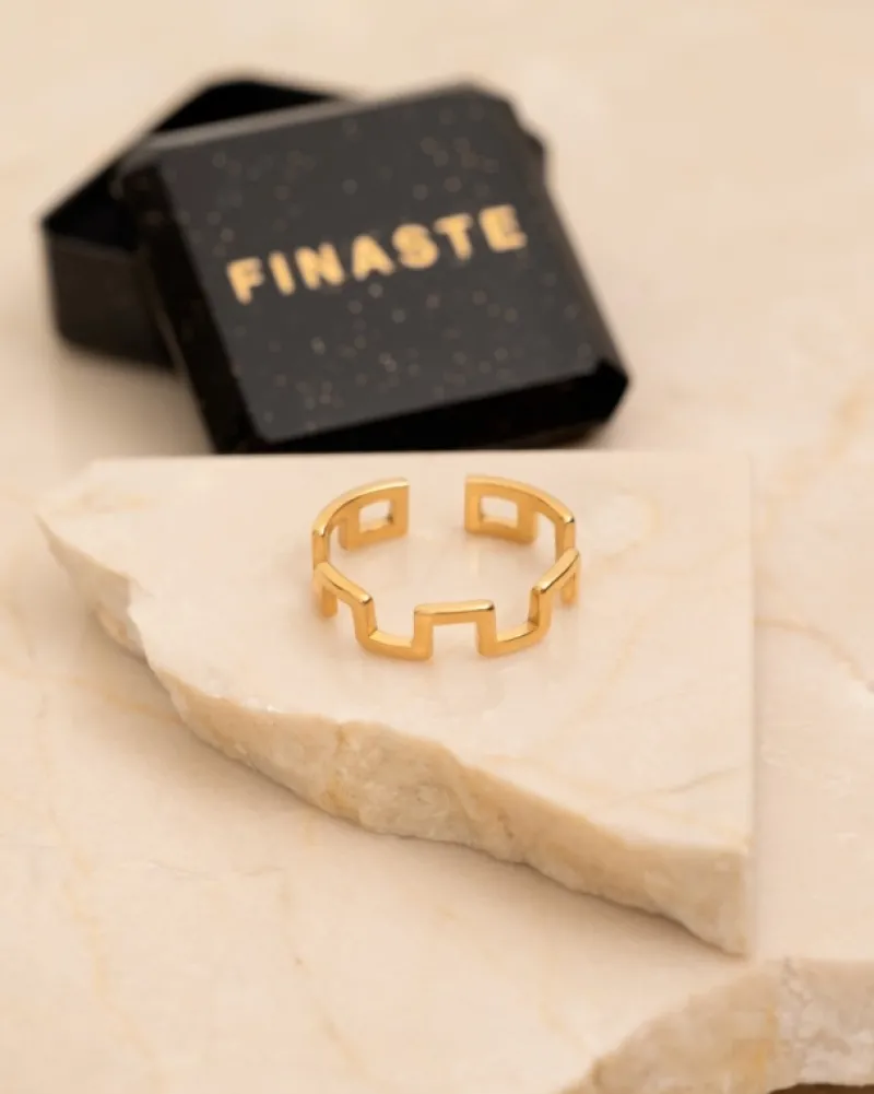 Finaste Ring blocks goudkleurig Fashion