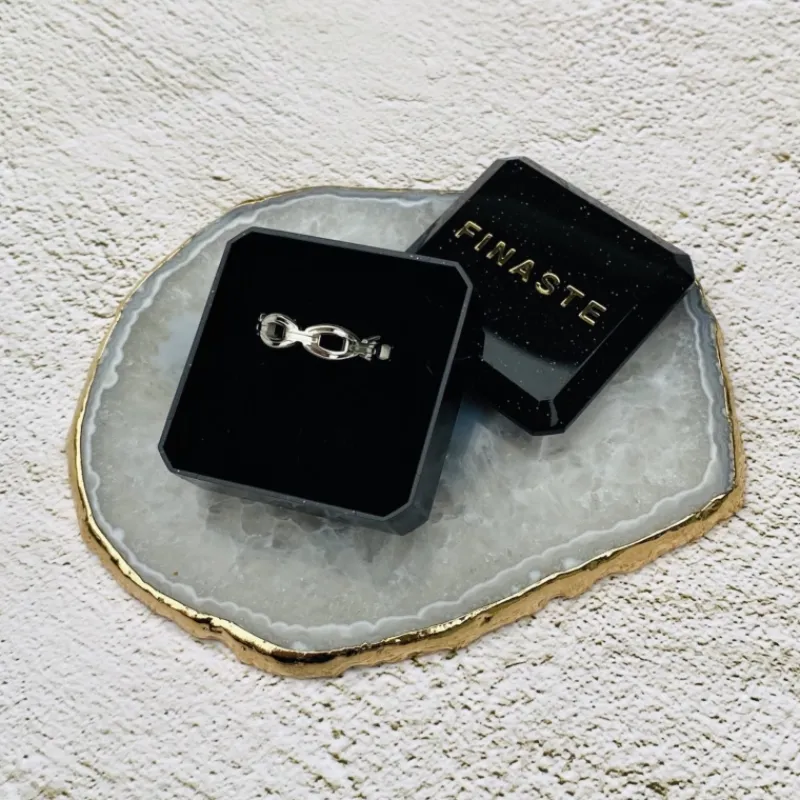 Finaste Ring chunky chain kleur zilver Fashion