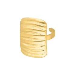 Finaste Ring chunky striped goudkleurig Outlet