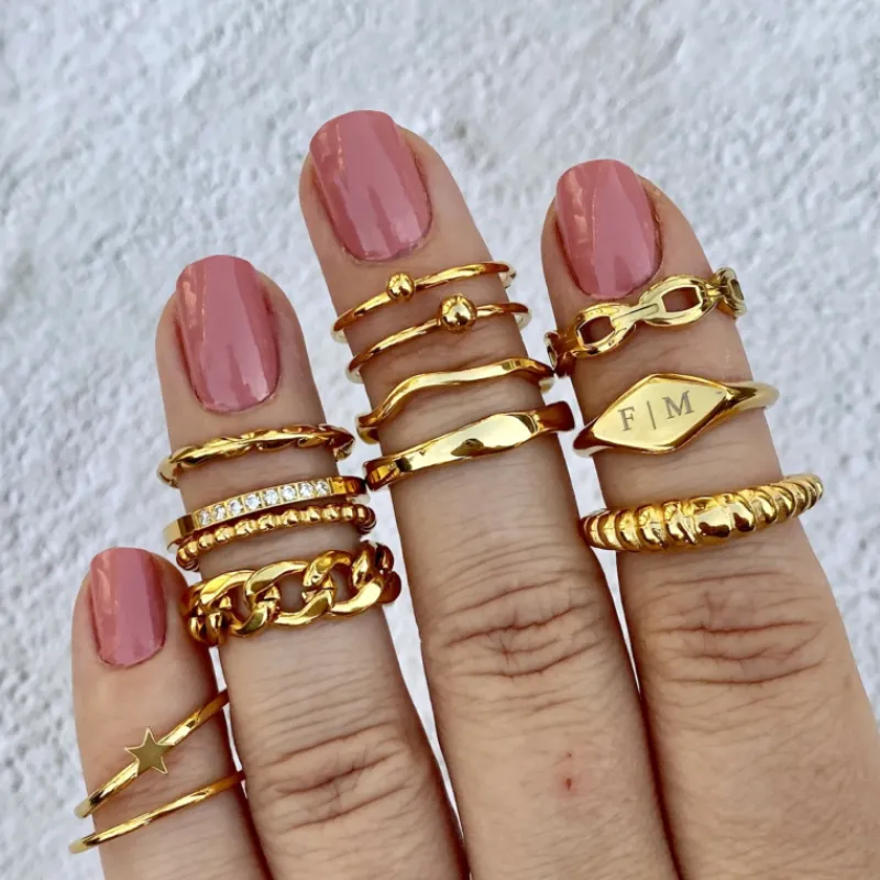 Finaste Ring Croissant kleur goud Clearance