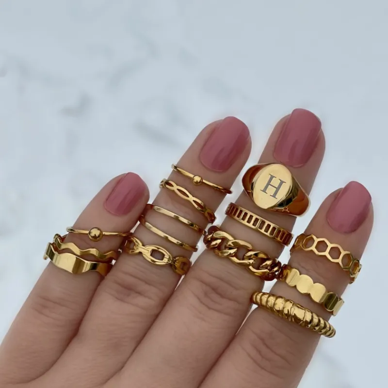 Finaste Ring Croissant kleur goud Clearance