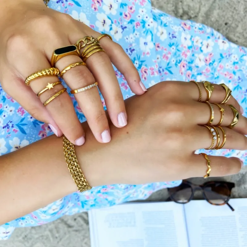 Finaste Ring Croissant kleur goud Clearance