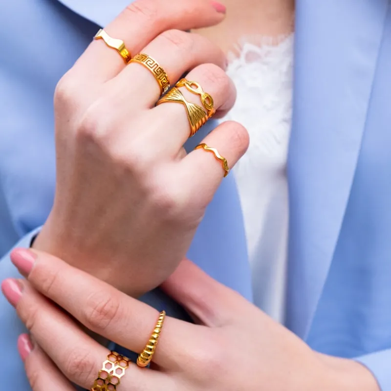 Finaste Ring Croissant kleur goud Clearance