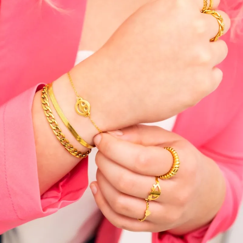 Finaste Ring Croissant kleur goud Clearance