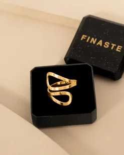 Finaste Ring double drop open goudkleurig Best