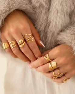 Finaste Ring double drop open goudkleurig Best
