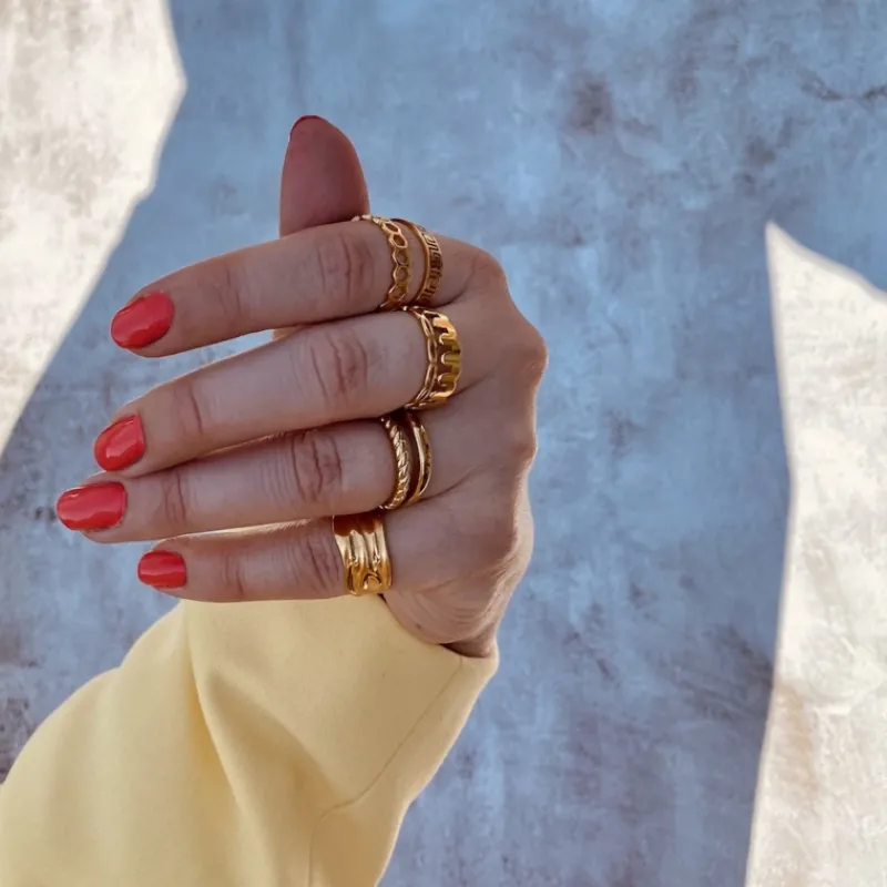 Finaste Ring dubbel goud kleurig Sale