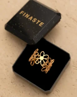 Finaste Ring flowers goudkleurig Sale