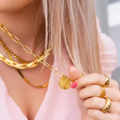 Finaste Ring geometrische print goud kleurig Outlet