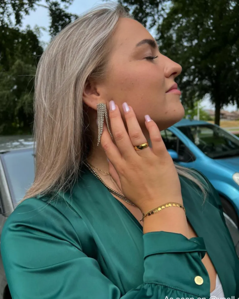 Finaste Ring geometrische print goud kleurig Outlet