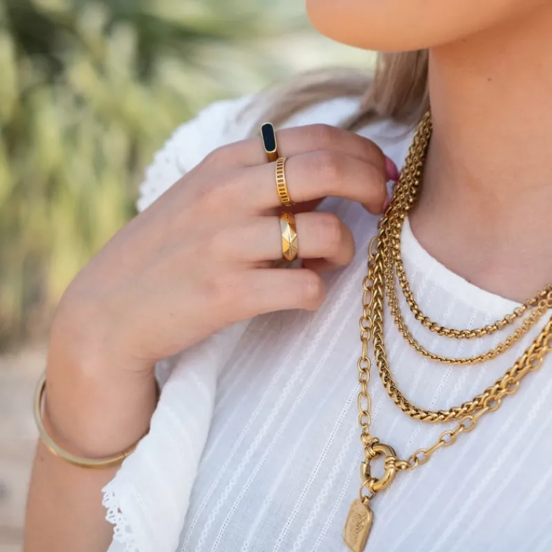 Finaste Ring geometrische print goud kleurig Outlet