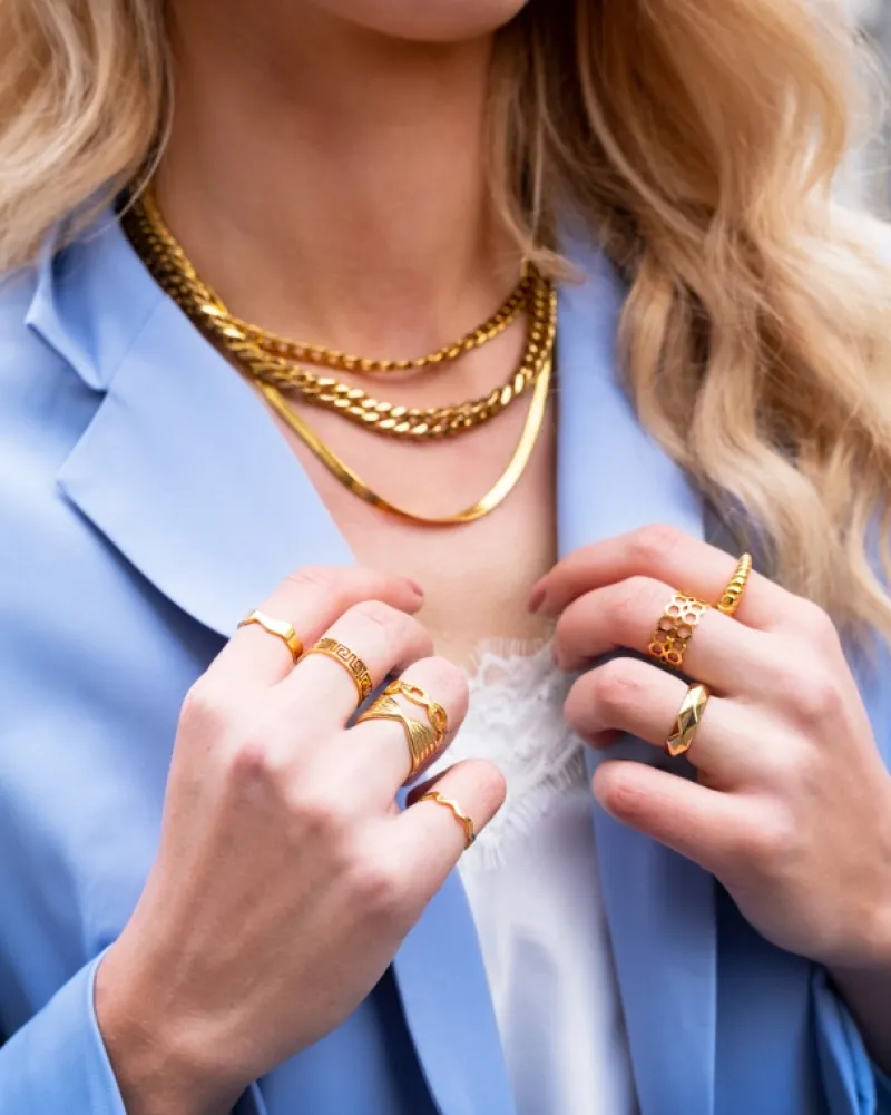 Finaste Ring geometrische print goud kleurig Outlet
