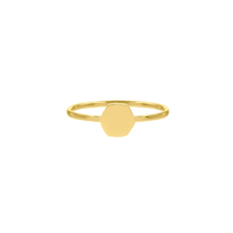 Finaste Ring hexagon gold plated Hot