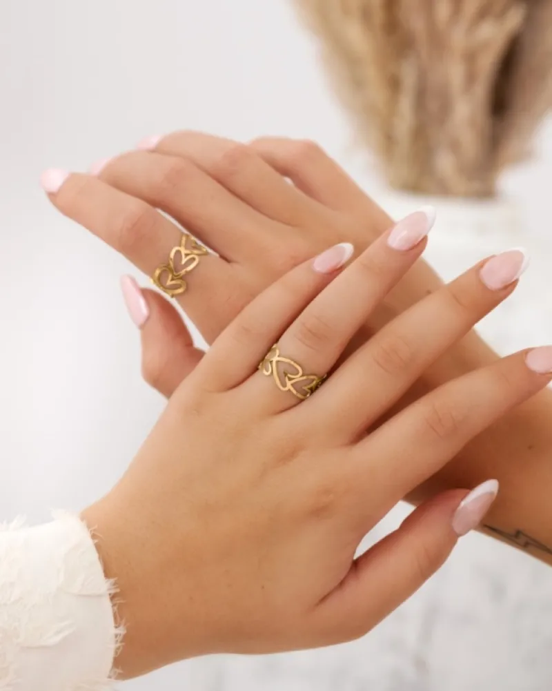 Finaste Ring love hearts goldplated Best