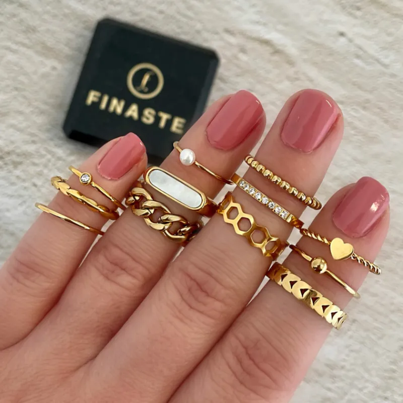 Finaste Ring met bolletje groot Goud kleurig Discount