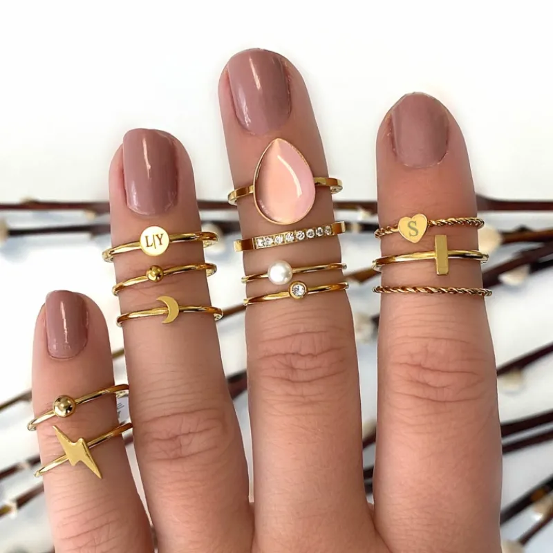 Finaste Ring met bolletje groot Goud kleurig Discount