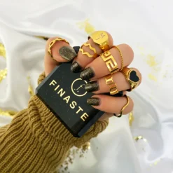 Finaste Ring met Golven Goud kleurig Discount