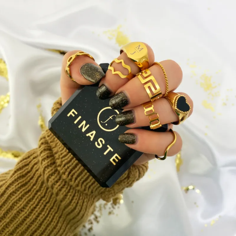Finaste Ring met Golven Goud kleurig Discount