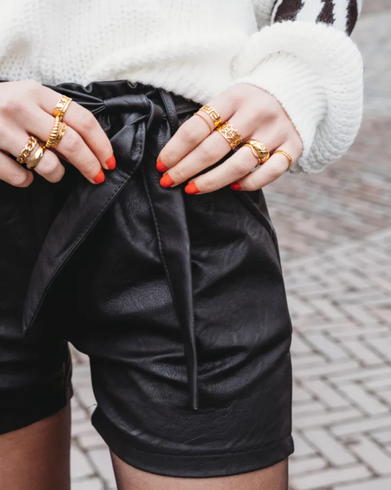 Finaste Ring met Golven Goud kleurig Discount