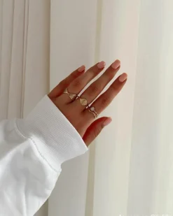 Finaste Ring met Golven Goud kleurig Discount
