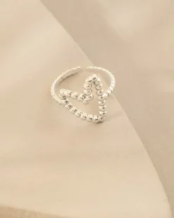 Finaste Ring met hartje bolletjes Discount
