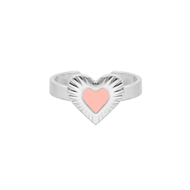 Finaste Ring met hartje roze New