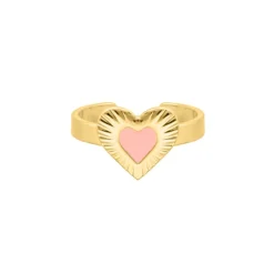 Finaste Ring met hartje roze goudkleurig Hot