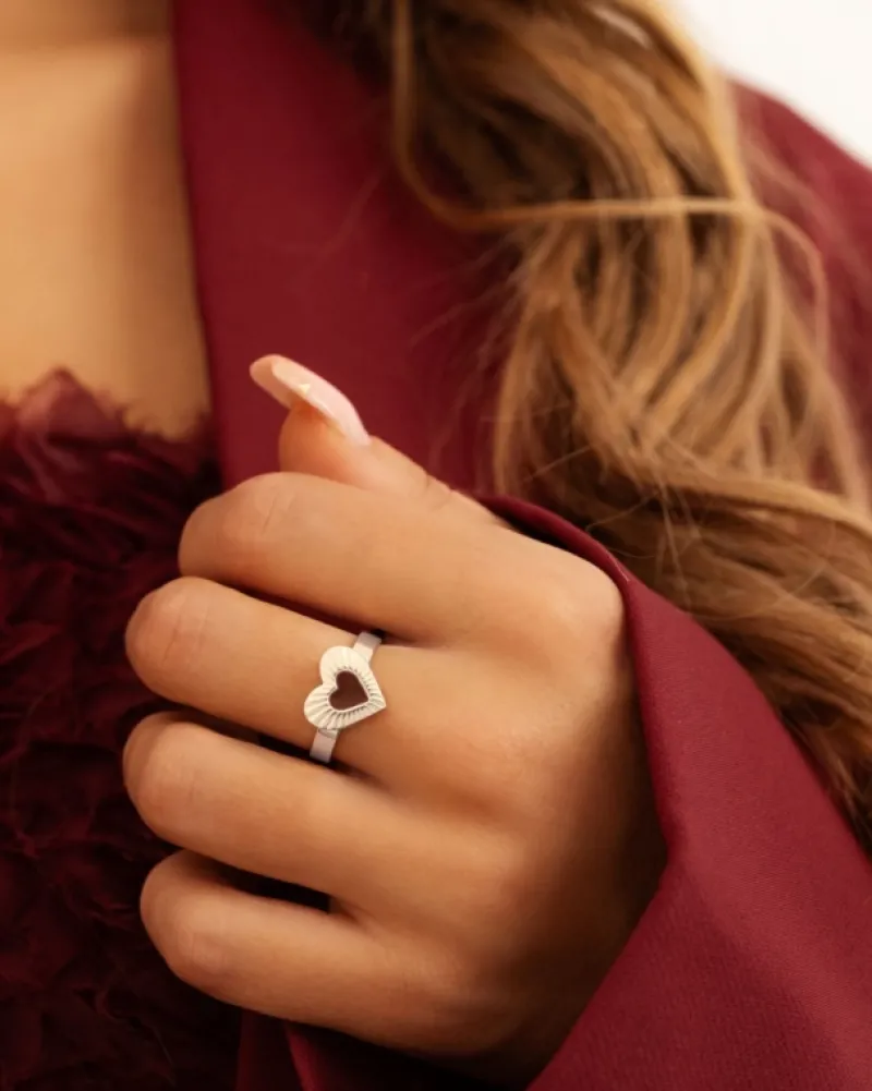 Finaste Ring met hartje vintage Clearance