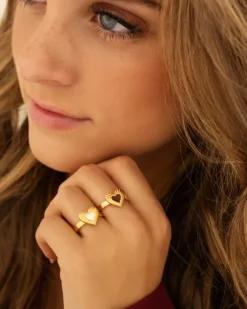 Finaste Ring met hartje vintage goudkleurig Outlet